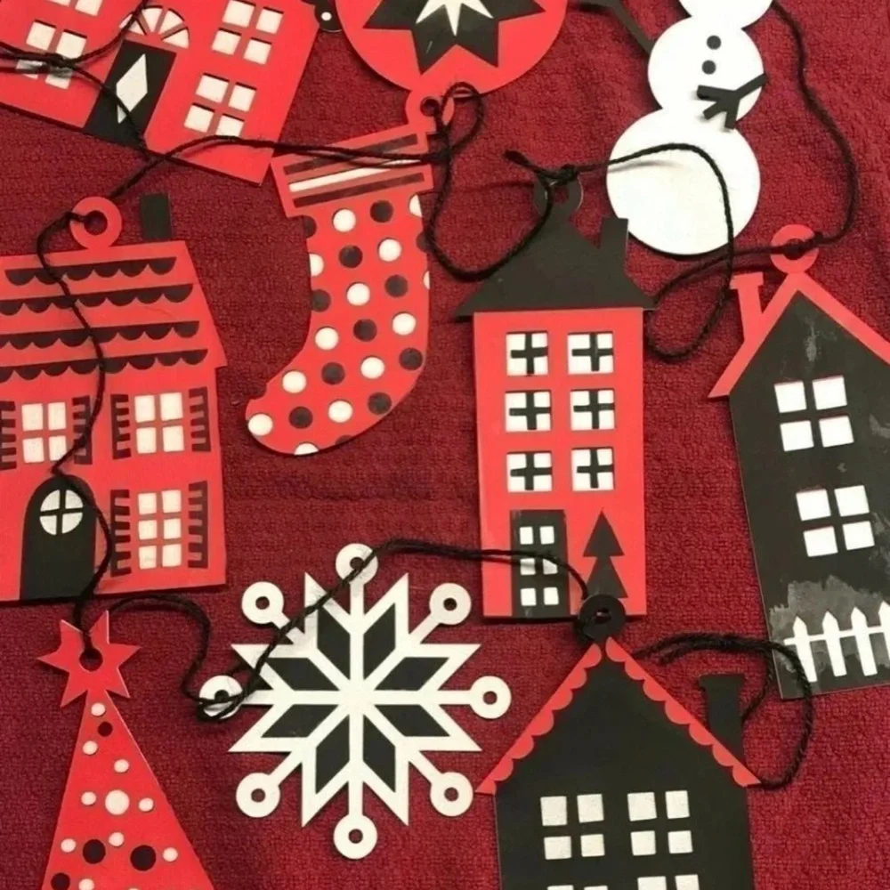 Snowman Red Christmas Garland House Handmade 7’